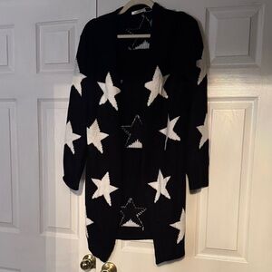 Cupshe Black and White Star Cardigan